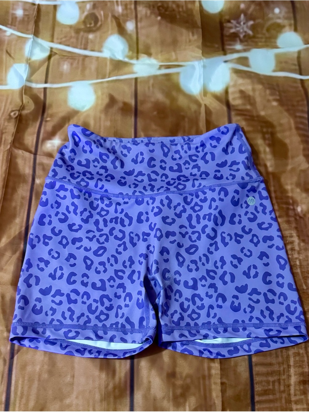 Women’s Purple Leopard Print Active Shorts